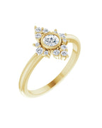 Anel Halo em Ouro 14k com Diamantes Naturais – Modelo 4