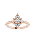 Anel Halo em Ouro 14k com Diamantes Naturais – Modelo 4