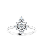 Anel Halo em Ouro 14k com Diamantes Naturais – Modelo 4