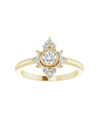 Anel Halo em Ouro 14k com Diamantes Naturais – Modelo 4