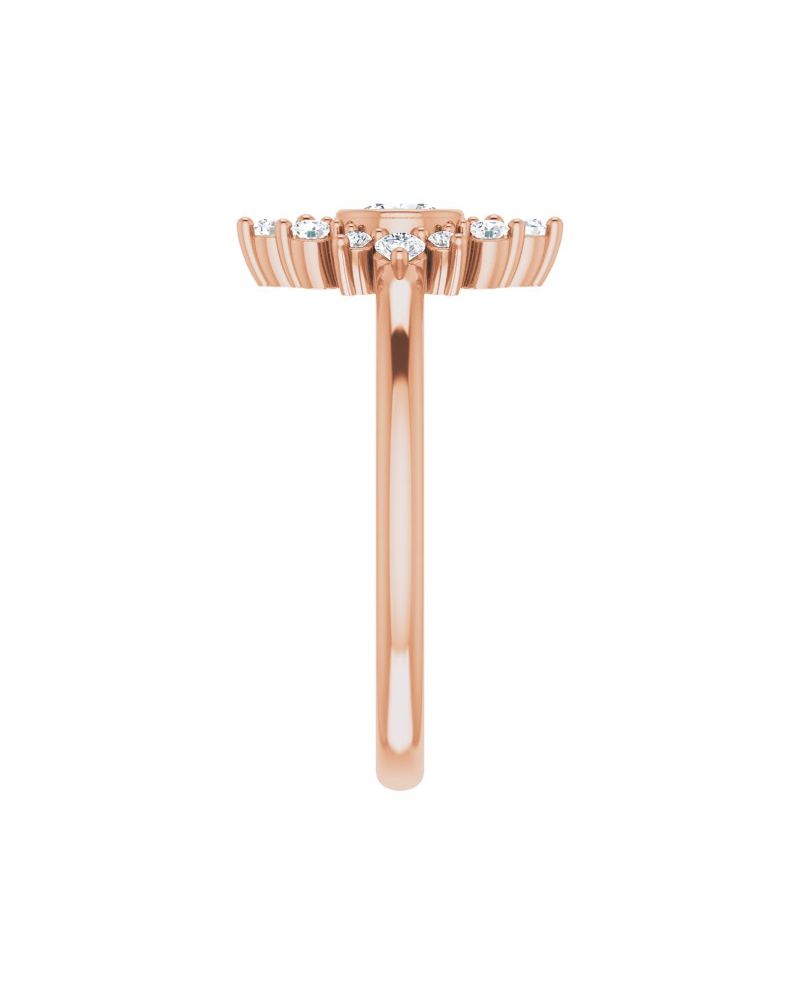 Anel Halo em Ouro 14k com Diamantes Naturais – Modelo 4