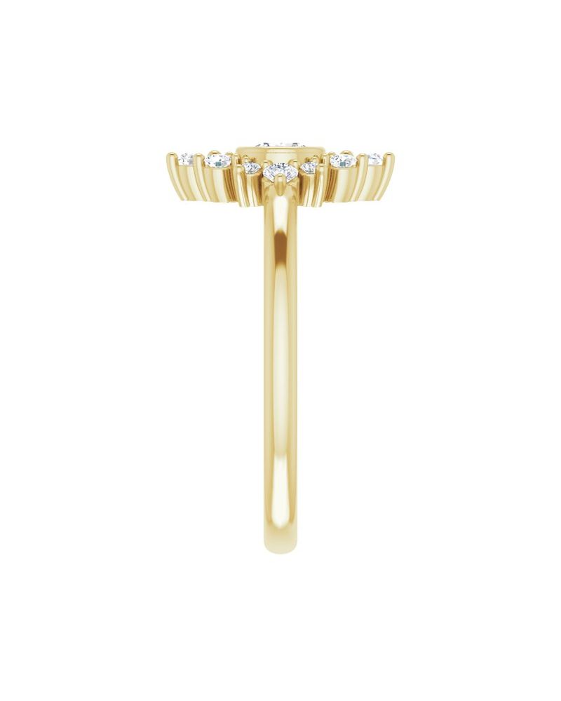 Anel Halo em Ouro 14k com Diamantes Naturais – Modelo 4