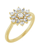 Anel Vintage em Ouro 14k com Diamantes Naturais – Modelo 5