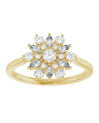 Anel Vintage em Ouro 14k com Diamantes Naturais – Modelo 5