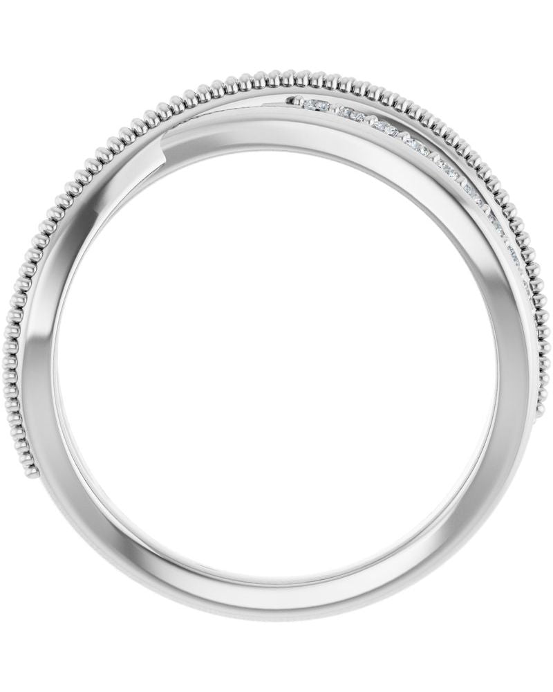 Anel Entrelaçado em Ouro 14k com Diamantes de Laboratório
