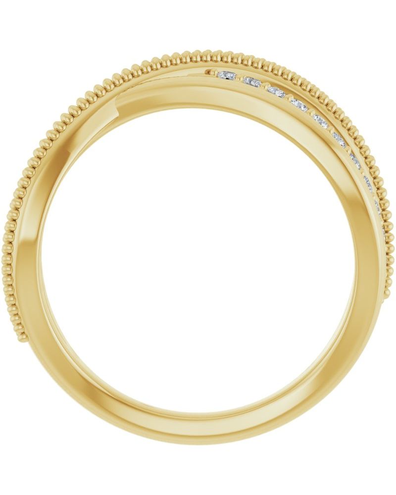 Anel Entrelaçado em Ouro 14k com Diamantes de Laboratório