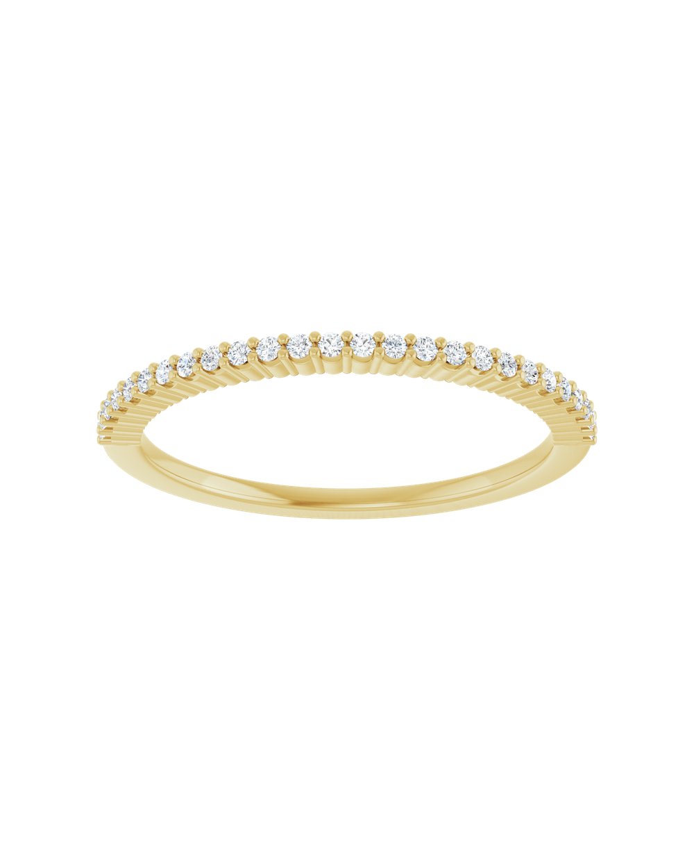 Anel Meia Aliança em Ouro 14k com Diamantes Naturais – Garras Delicadas – Amarelo 14k