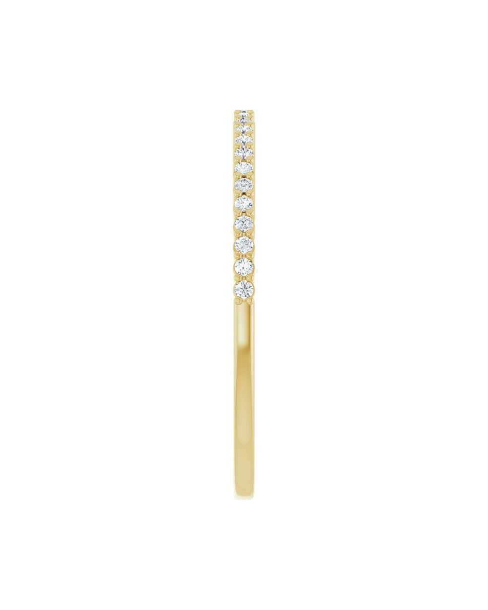 Anel Meia Aliança em Ouro 14k com Diamantes Naturais – Garras Delicadas – Amarelo 14k
