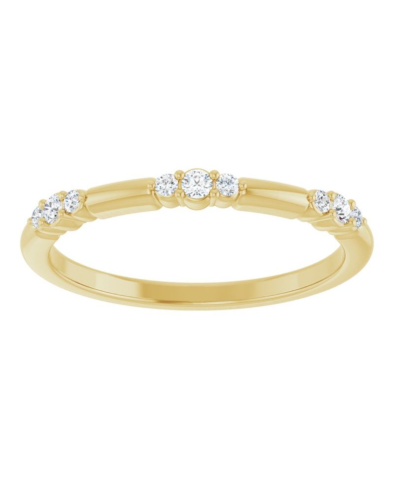 Anel Empilhável em Ouro 14k com Diamantes de Laboratório – Modelo 4