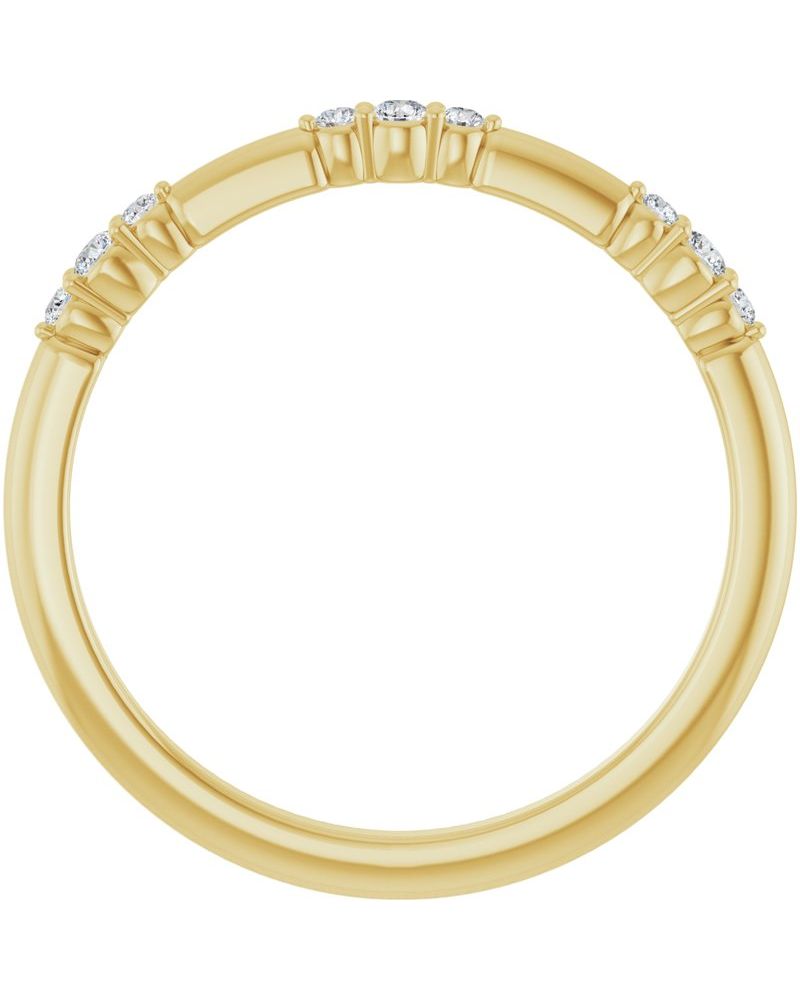 Anel Empilhável em Ouro 14k com Diamantes de Laboratório – Modelo 4
