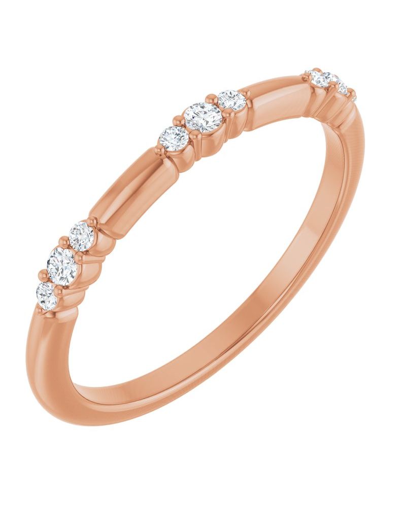 Anel Empilhável em Ouro 14k com Diamantes de Laboratório – Modelo 4