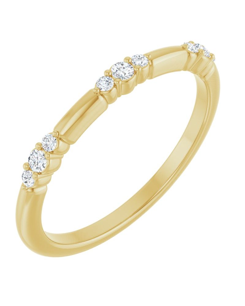Anel Empilhável em Ouro 14k com Diamantes de Laboratório – Modelo 4