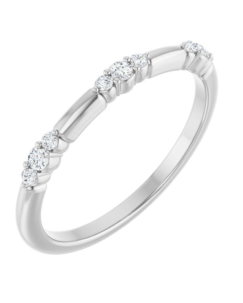 Anel Empilhável em Ouro 14k com Diamantes de Laboratório – Modelo 4