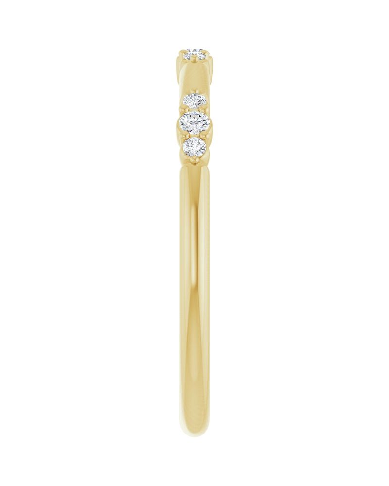 Anel Empilhável em Ouro 14k com Diamantes de Laboratório – Modelo 4