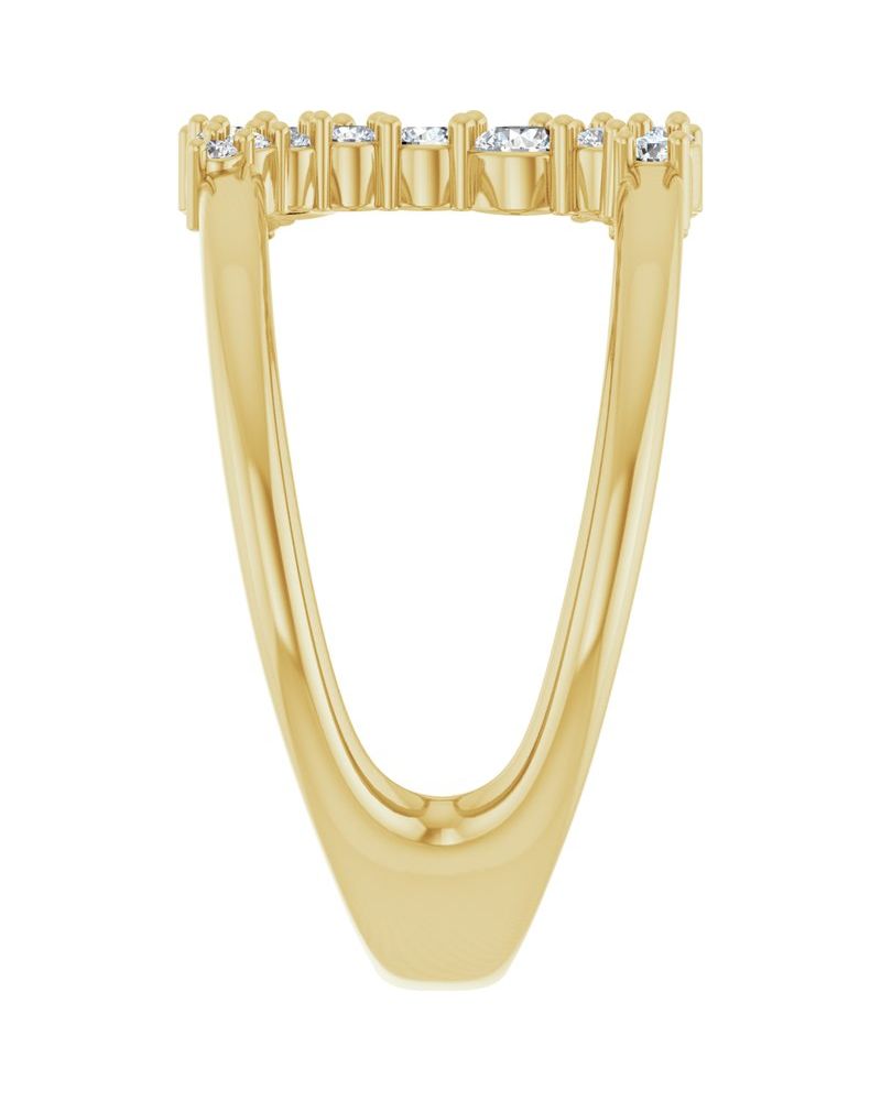 Anel Vazado em Ouro 14k com Diamantes de Laboratório – Modelo 2