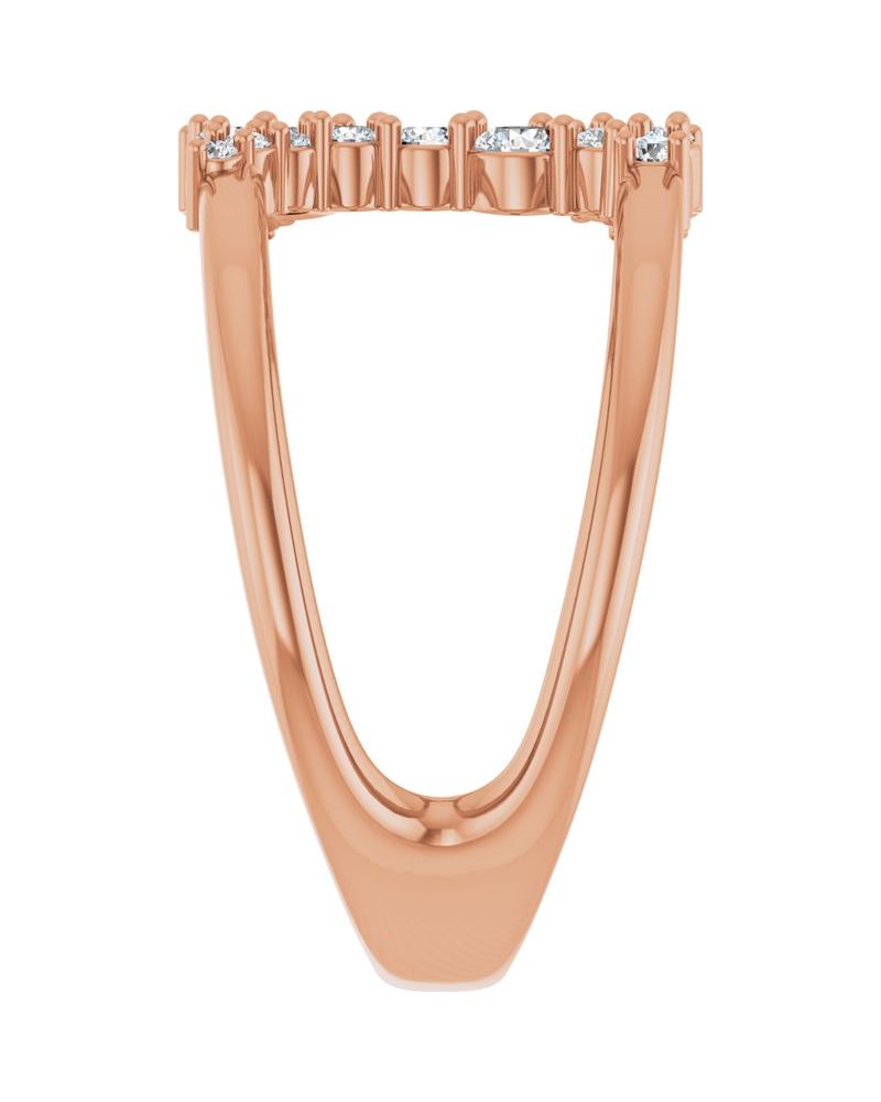 Anel Vazado em Ouro 14k com Diamantes de Laboratório – Modelo 2