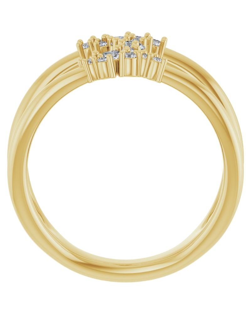 Anel Vazado em Ouro 14k com Diamantes de Laboratório – Modelo 2