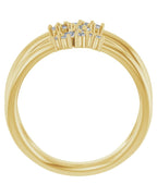 Anel Vazado em Ouro 14k com Diamantes de Laboratório – Modelo 2
