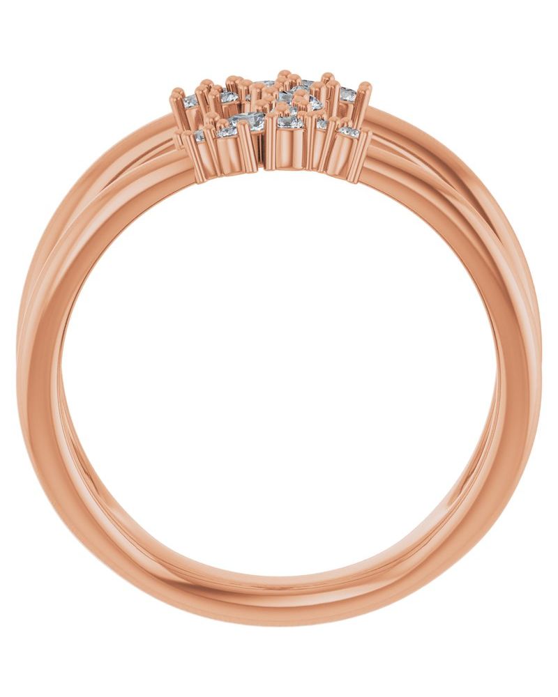 Anel Vazado em Ouro 14k com Diamantes de Laboratório – Modelo 2