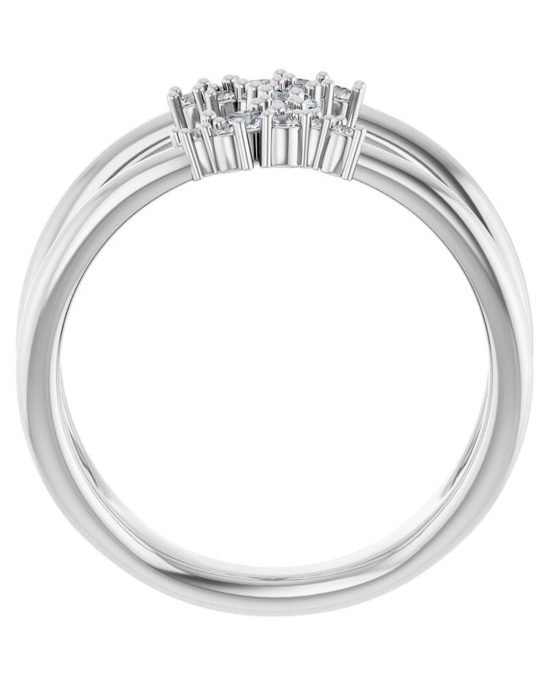 Anel Vazado em Ouro 14k com Diamantes de Laboratório – Modelo 2