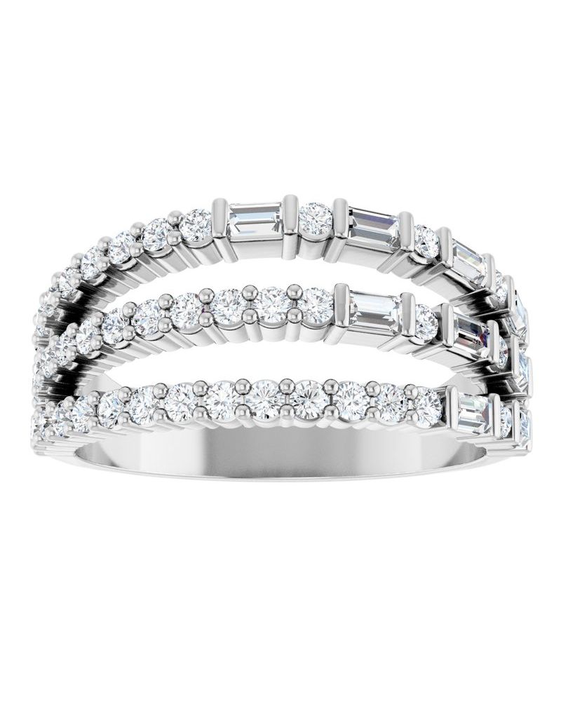 Anel Empilhado em Ouro 14k com Diamantes Naturais