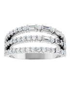 Anel Empilhado em Ouro 14k com Diamantes Naturais