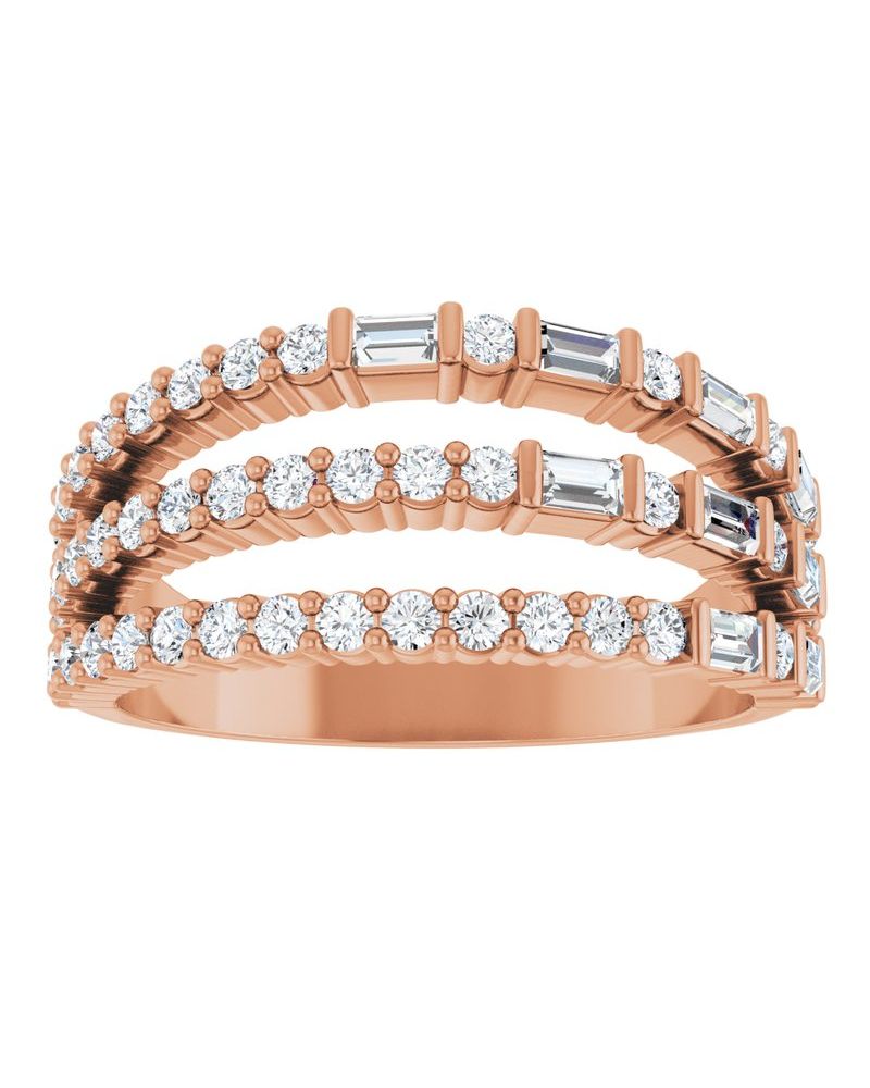 Anel Empilhado em Ouro 14k com Diamantes Naturais