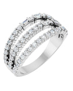 Anel Empilhado em Ouro 14k com Diamantes Naturais