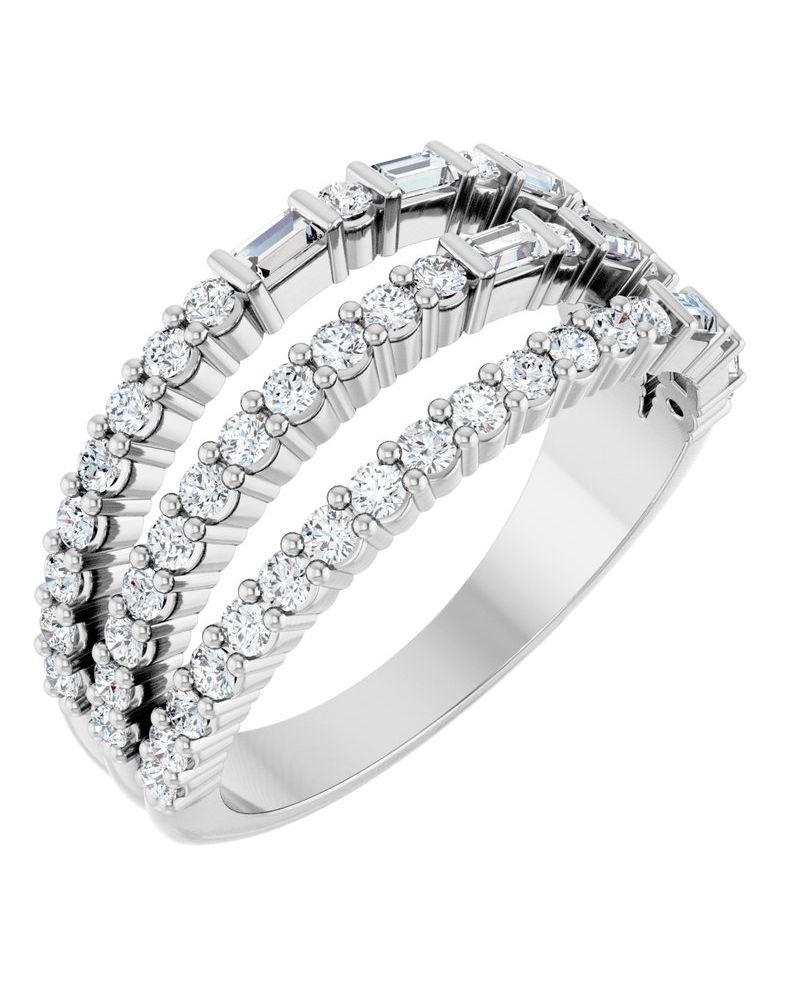 Anel Empilhado em Ouro 14k com Diamantes Naturais