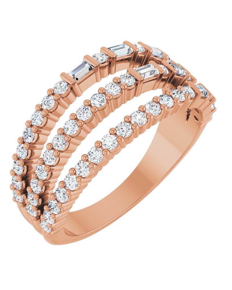 Anel Empilhado em Ouro 14k com Diamantes Naturais