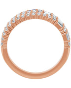 Anel Empilhado em Ouro 14k com Diamantes Naturais