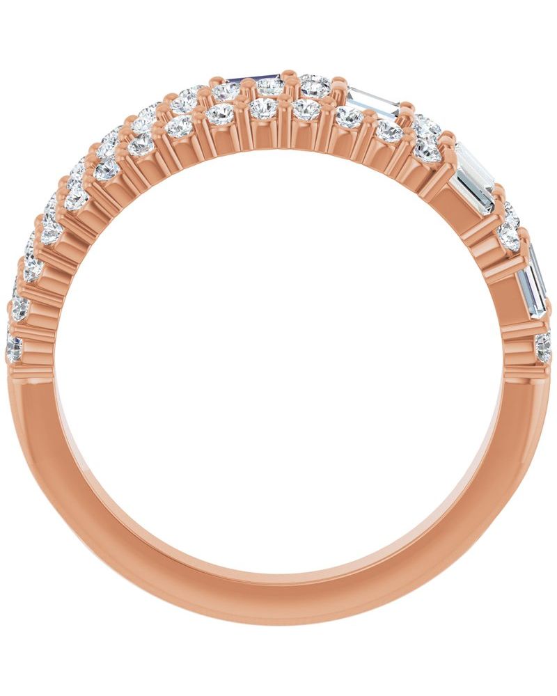 Anel Empilhado em Ouro 14k com Diamantes Naturais