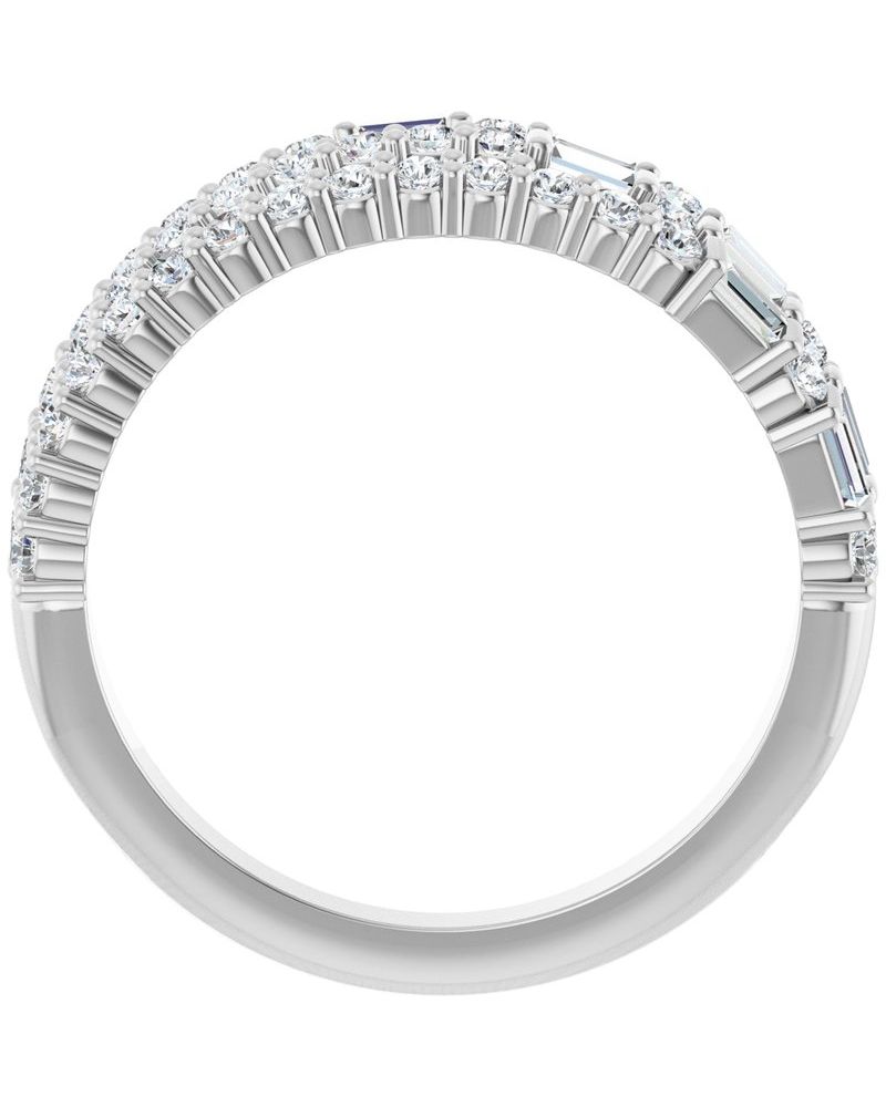 Anel Empilhado em Ouro 14k com Diamantes Naturais