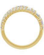 Anel Empilhado em Ouro 14k com Diamantes Naturais