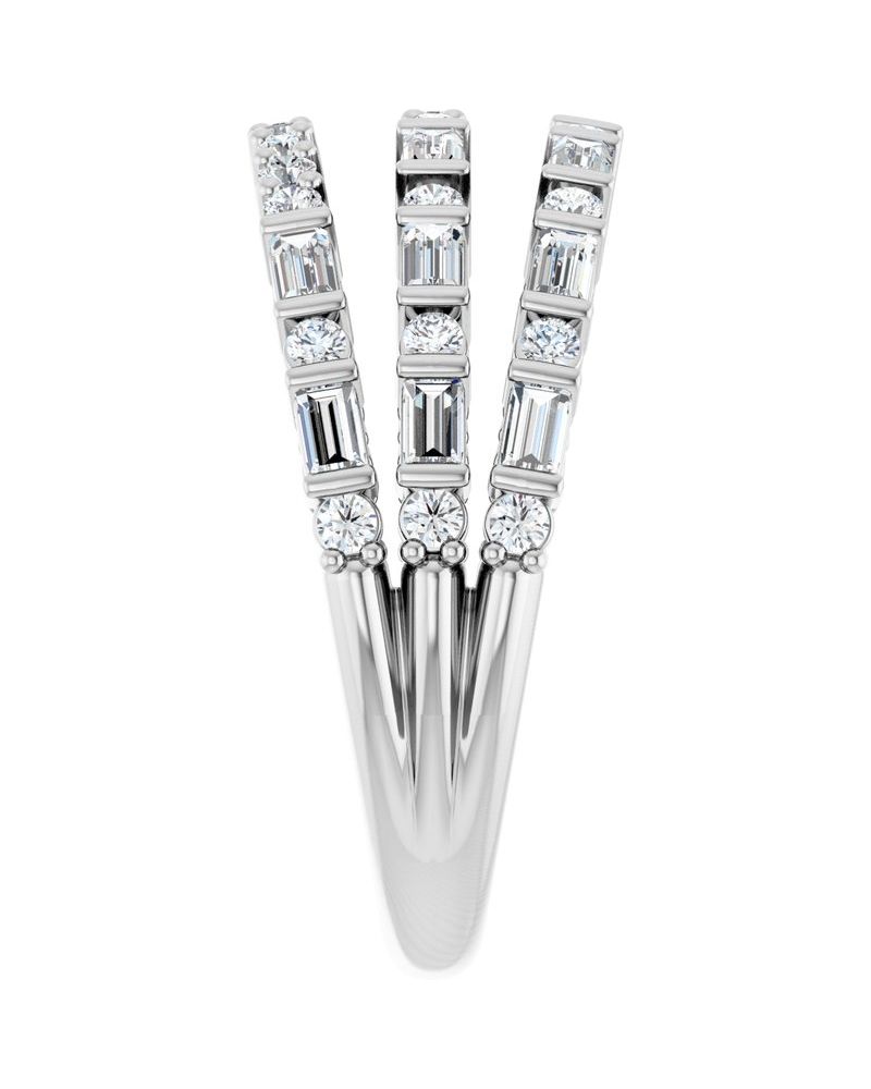 Anel Empilhado em Ouro 14k com Diamantes Naturais