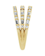 Anel Empilhado em Ouro 14k com Diamantes Naturais