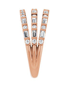 Anel Empilhado em Ouro 14k com Diamantes Naturais
