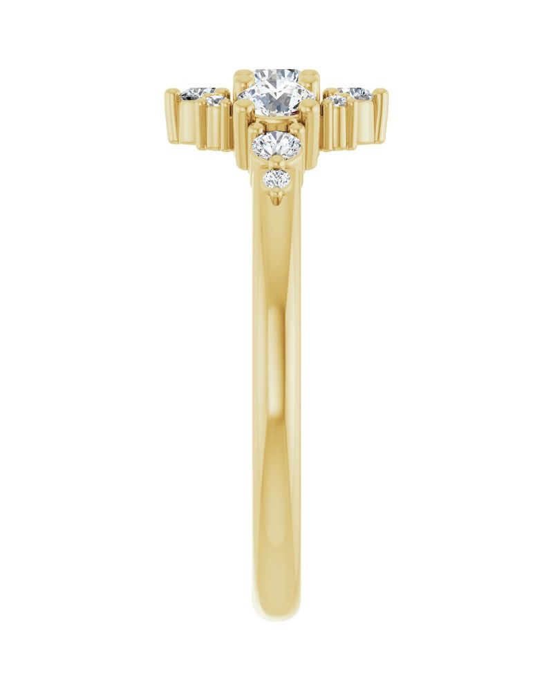 Anel Três Pedras em Ouro 14k com Diamantes Naturais – Modelo 4