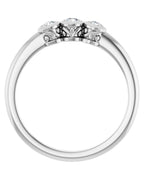 Anel Três Pedras com Cravação Bezel em Ouro 14k com Diamantes Naturais