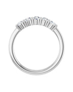 Anel Cinco Diamantes Naturais em Ouro 14k – Branco 14k