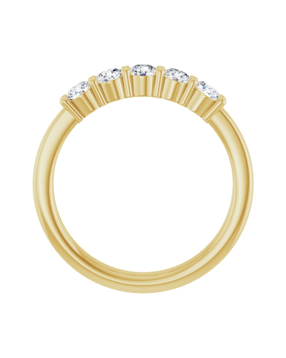 Anel Cinco Diamantes Naturais em Ouro 14k – Amarelo 14k