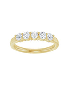 Anel Cinco Diamantes Naturais em Ouro 14k – Amarelo 14k
