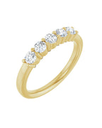 Anel Cinco Diamantes Naturais em Ouro 14k – Amarelo 14k