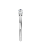 Anel Cinco Diamantes Naturais em Ouro 14k – Branco 14k