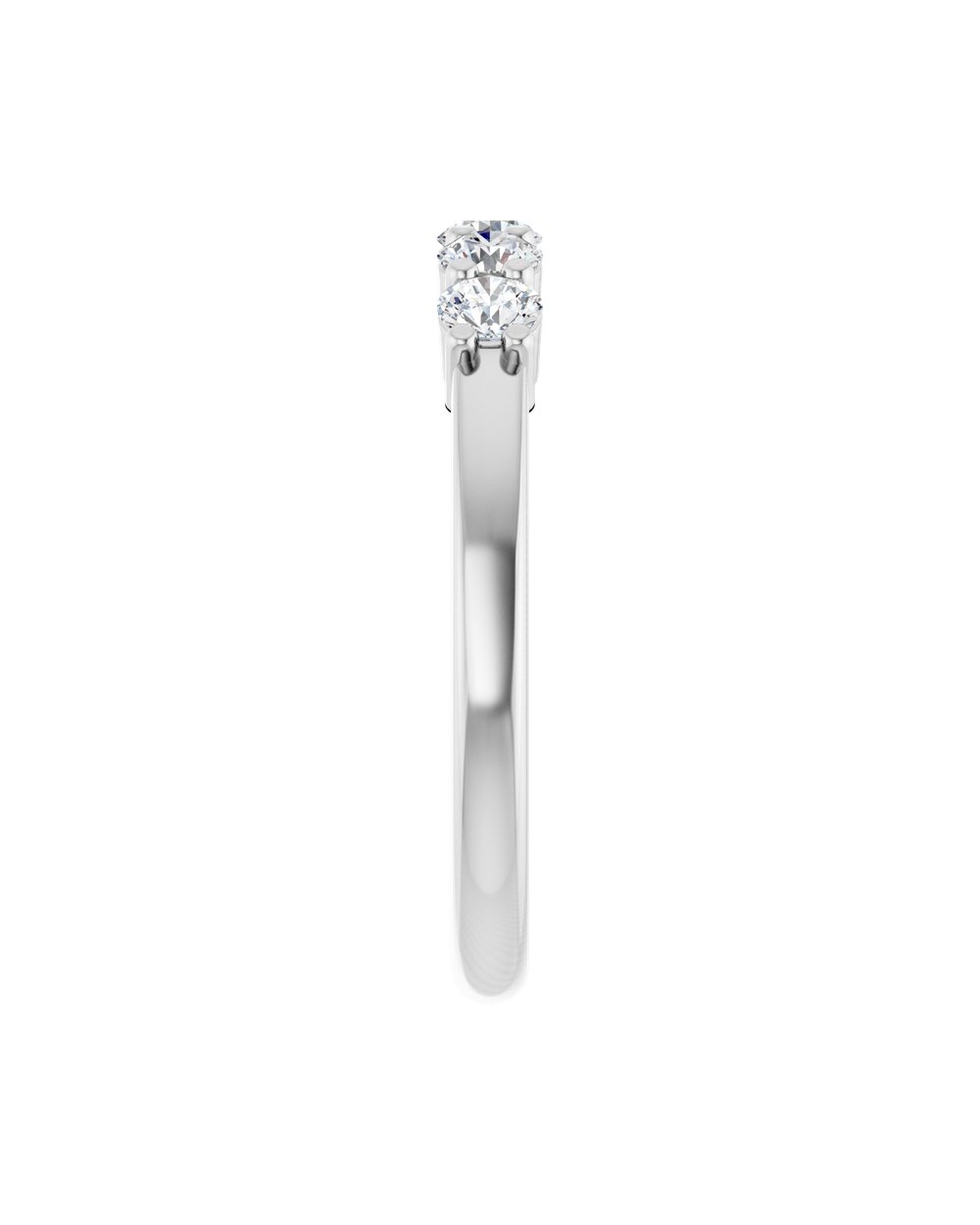 Anel Cinco Diamantes Naturais em Ouro 14k – Branco 14k
