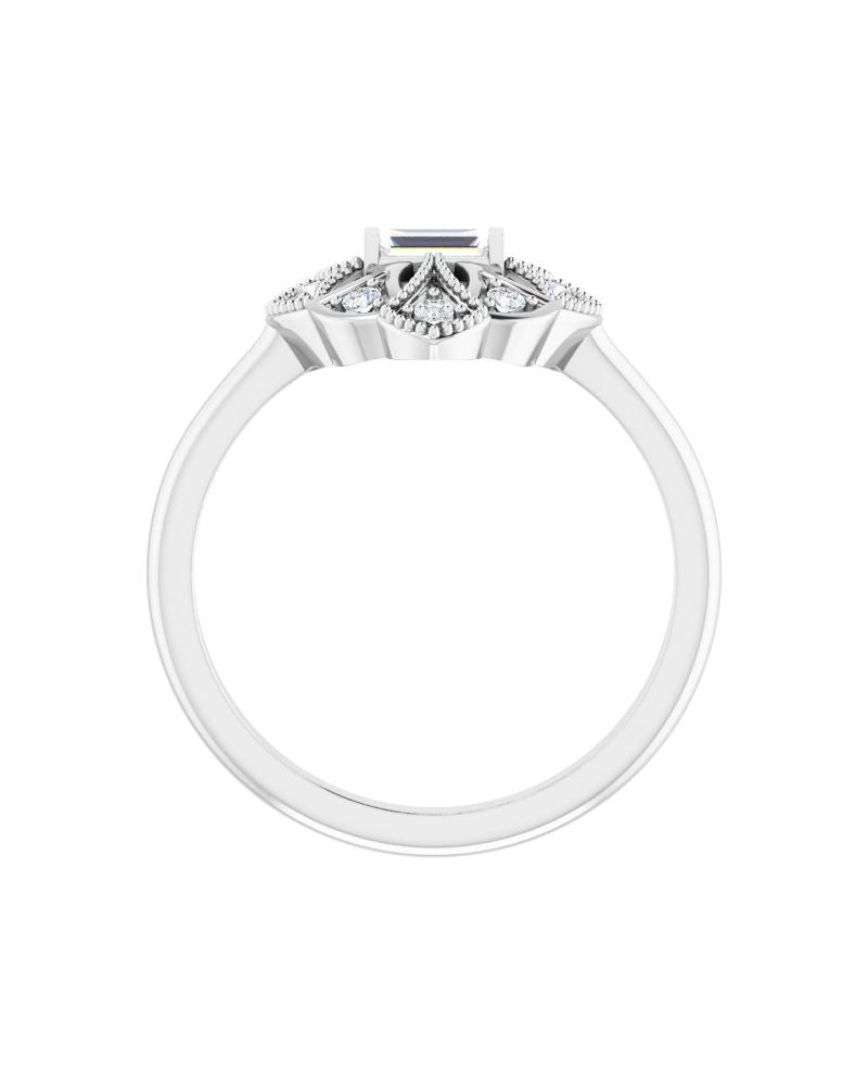 Anel Vintage em Ouro 14k com Diamantes Naturais