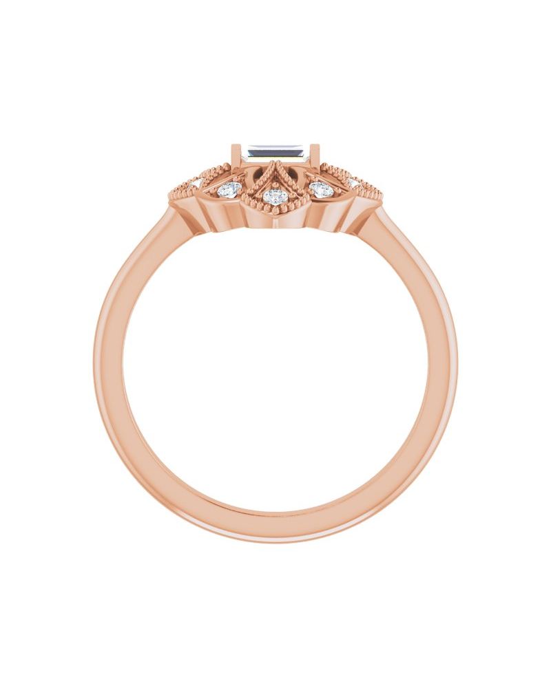Anel Vintage em Ouro 14k com Diamantes Naturais