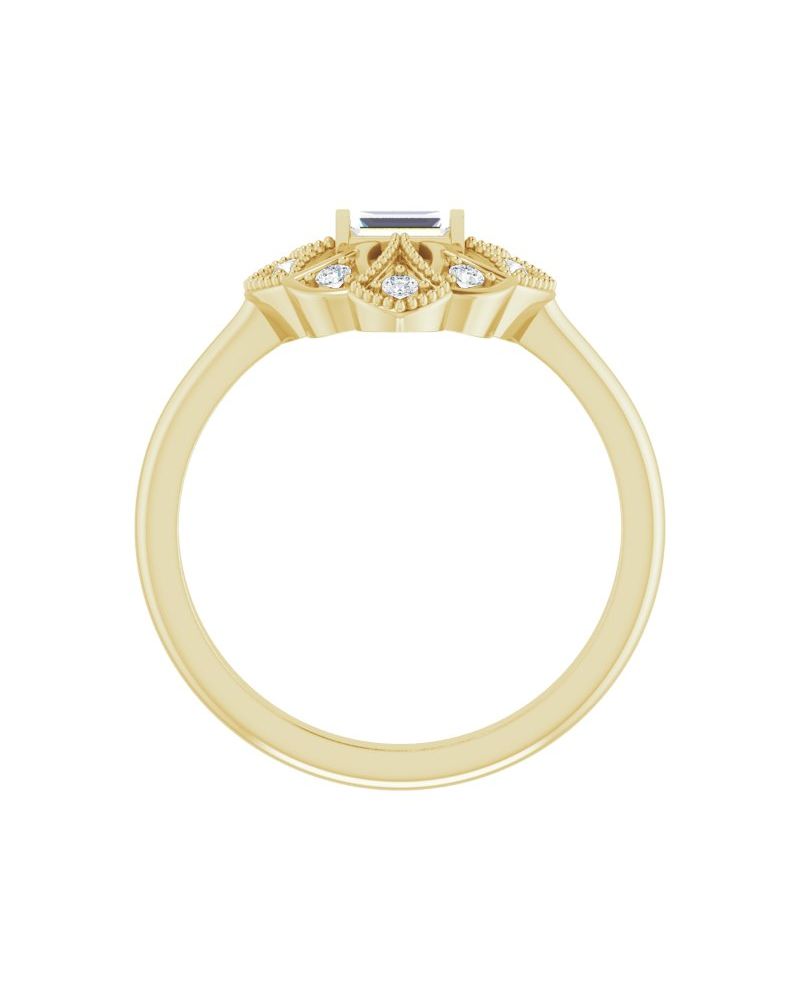 Anel Vintage em Ouro 14k com Diamantes Naturais