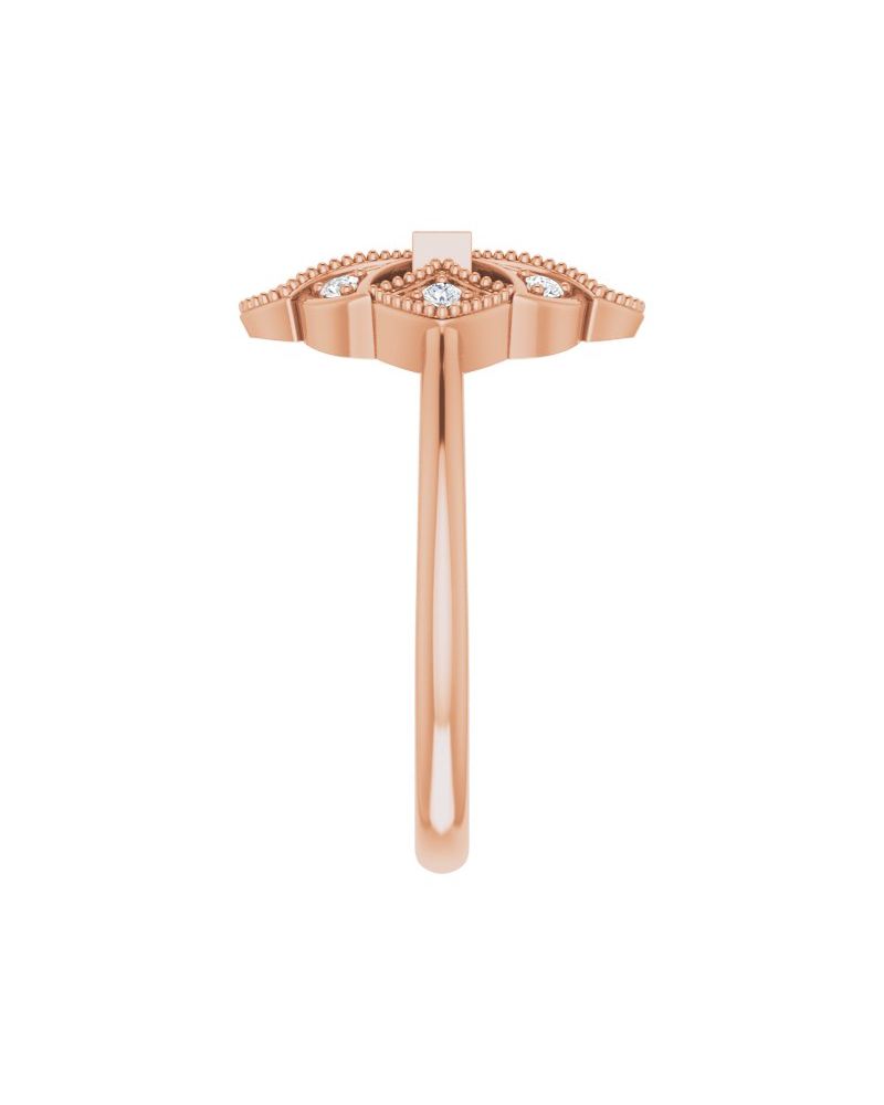 Anel Vintage em Ouro 14k com Diamantes Naturais