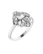 Anel Vintage em Ouro 14k com Diamantes Naturais